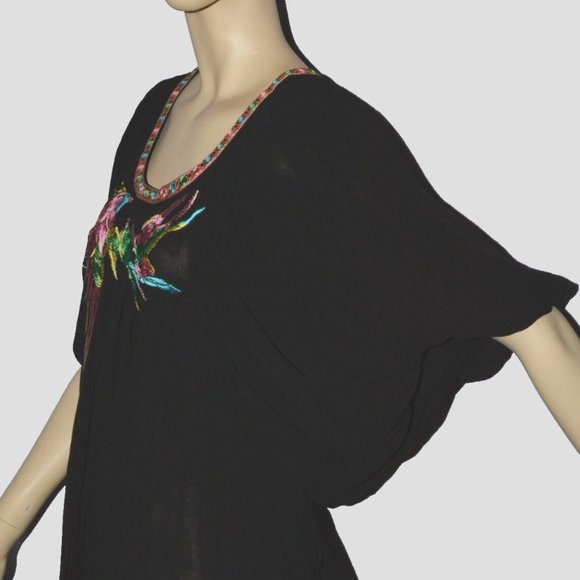 MATTHEW WILLIAMSON H&M NEW NWT $199 SZ 6 S SMALL BLACK SILK EMBROIDERED DRESS - Picture 12 of 15